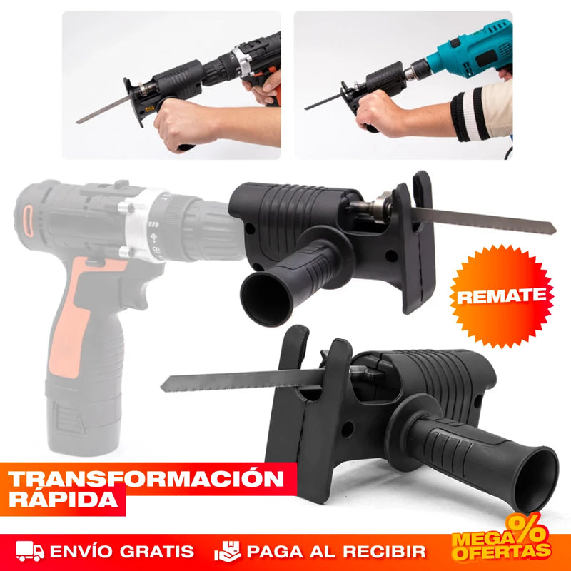 Adaptador de Sierra Para Taladro + 3 Cuchillas y Envío Gratis 🎁