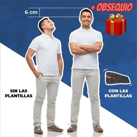 CRECEYA - Par de Plantillas Ortopédicas Aumenta Estatura + Obsequio 🎁