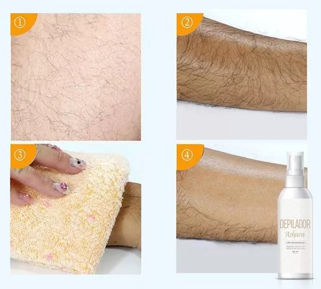 Depilador Instantáneo Azhara con Aloe Vera 60 ml- Elimina el Vello Rápidamente Sin Irritaciones - Envío Gratis y Pago Contra Reembolso