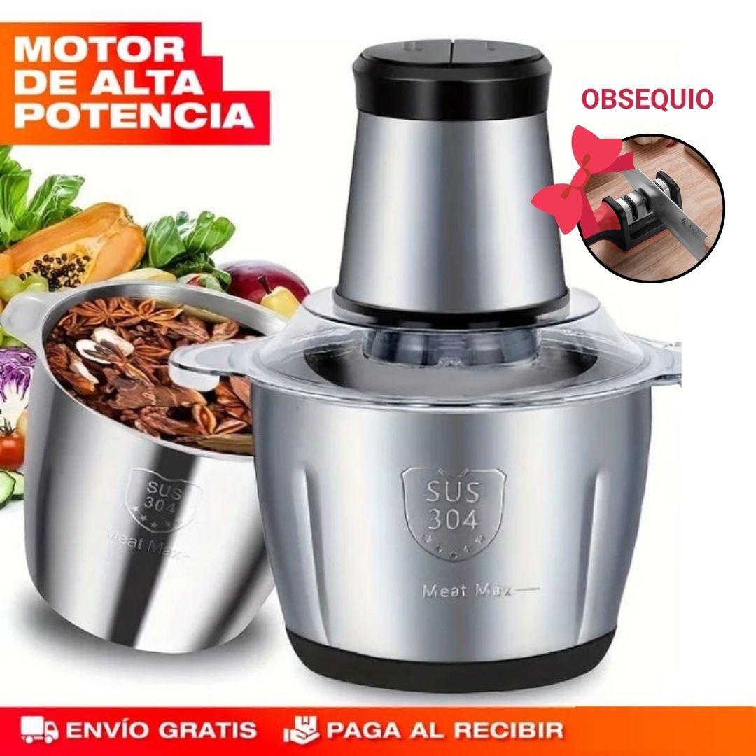 Molino Picador Eléctrico Tamaño Grande 2 litros + Obsequio "Afilador de Cuchillos" y Envío Gratis