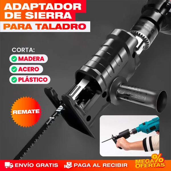 Adaptador de Sierra Para Taladro + 3 Cuchillas y Envío Gratis 🎁