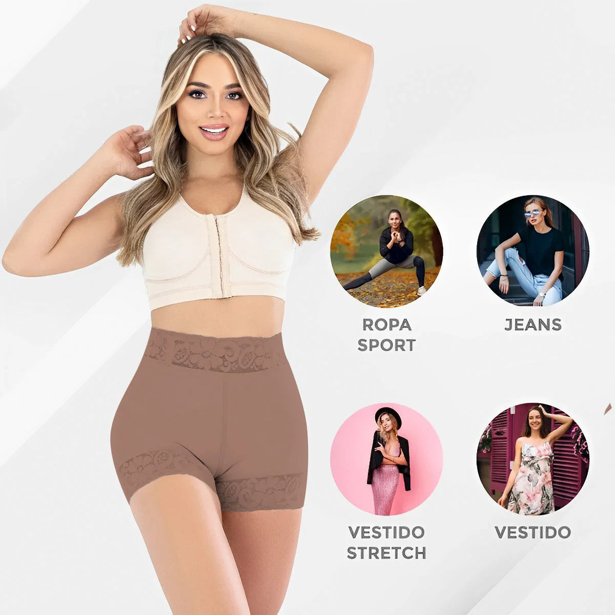 Short Faja Levanta Cola y Control Abdomen Bajo "Precio Especial" + Envío Gratis 🎁