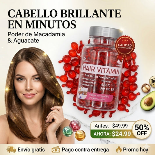 Sérum Capilar "Brillo Espejo" - Cápsulas de Nutrición Profunda Vitamina A, C, E