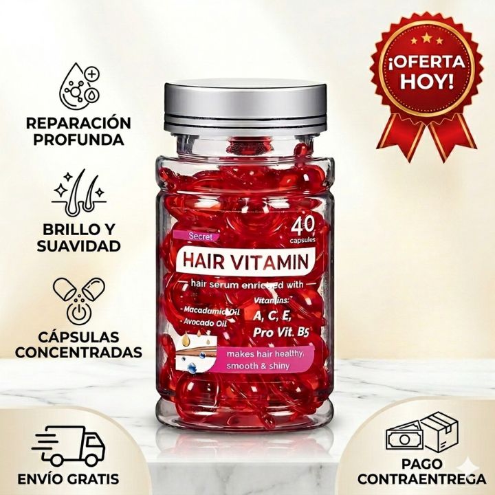 Sérum Capilar "Brillo Espejo" - Cápsulas de Nutrición Profunda Vitamina A, C, E