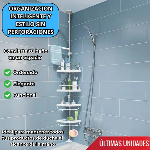 Organizador PREMIUM Esquinero de Baño-Acero Inoxidable-Altura Ajustable! Envío Gratis