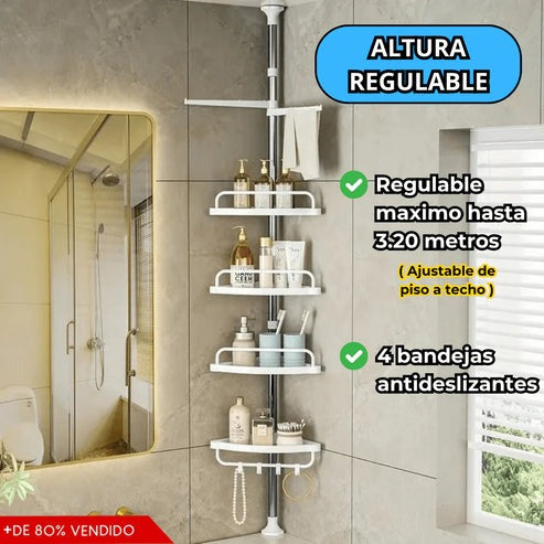 Organizador PREMIUM Esquinero de Baño-Acero Inoxidable-Altura Ajustable! Envío Gratis