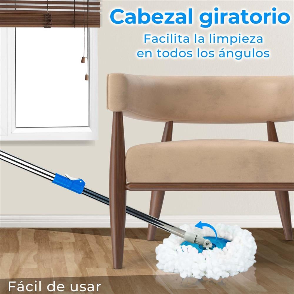 Trapeador Turbo 360° Giro y Limpieza Total + Obsequio Mopa Repuesto y Envío Gratis 🎁