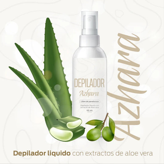 Depilador Instantáneo Azhara con Aloe Vera 60 ml- Elimina el Vello Rápidamente Sin Irritaciones - Envío Gratis y Pago Contra Reembolso